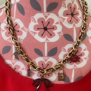 BETSEY JOHNSON Gold Charm Necklace